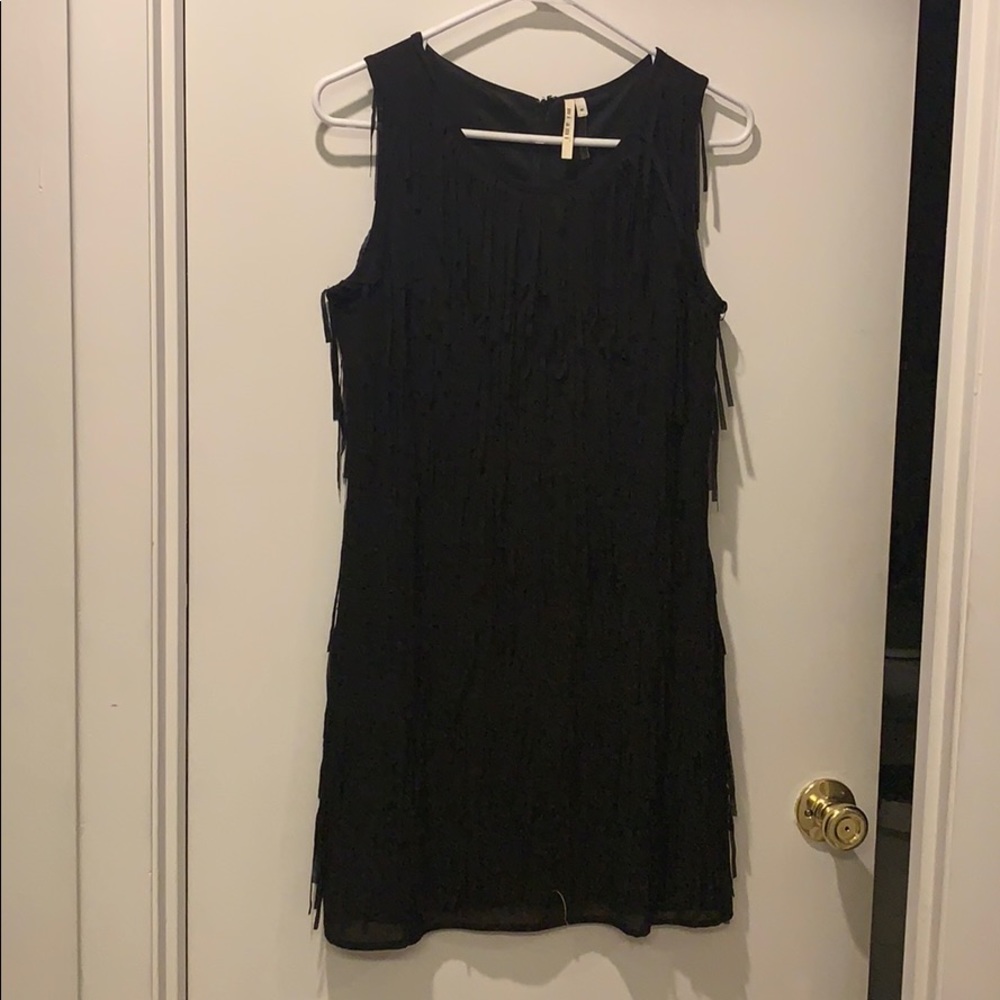 Black fringe dress